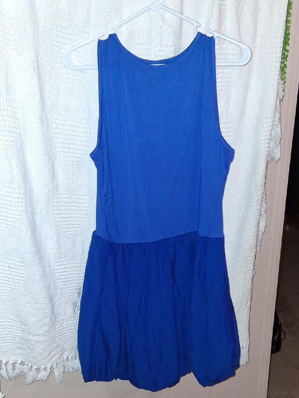 Royal Blue Drop Waist Baloon Hem Dress